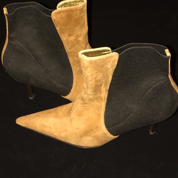 EUC ✨Dolce and Gabbana Tan and Black Suede Bootie - Picture 2 of 12